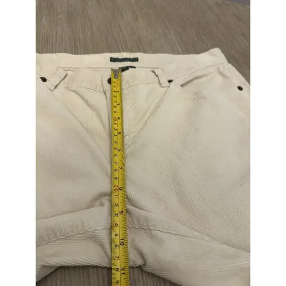 Lauren Jeans Co Ralph Lauren Cream Corduroy Pants Women's Sz 8 Bootcut Academia - Picture 8 of 11